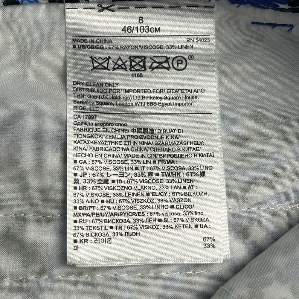 NEW Banana Republic Linen-Blend Silky Blue Boho Performance Trouser Short 8 - Picture 5 of 6
